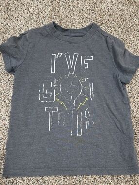 Cat & Jack Charcoal Tee with Light Bulb Graphic and Yellow Accents